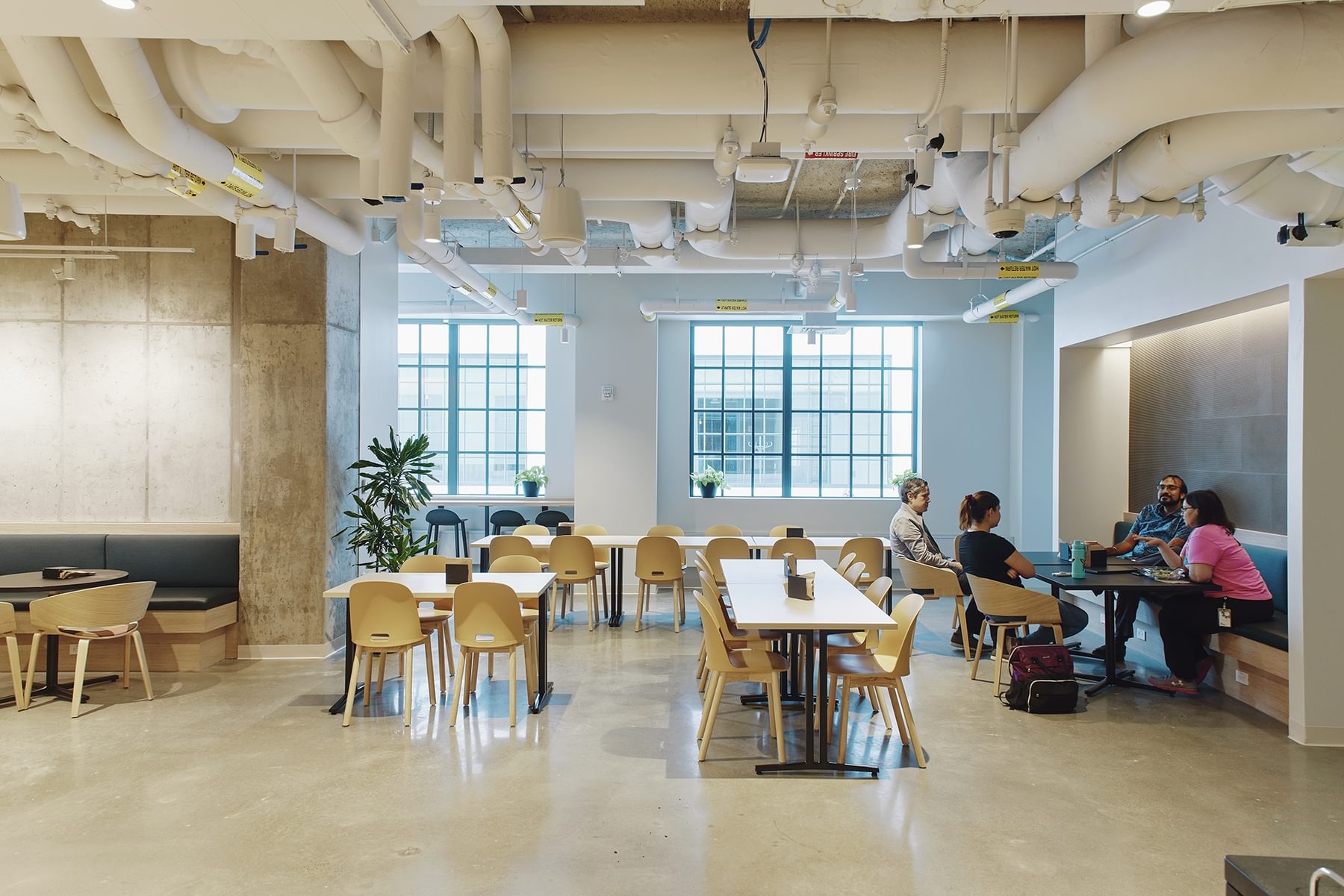 A view of the common avenue space on the fourth floor of The Engine, where many teams eat lunch.