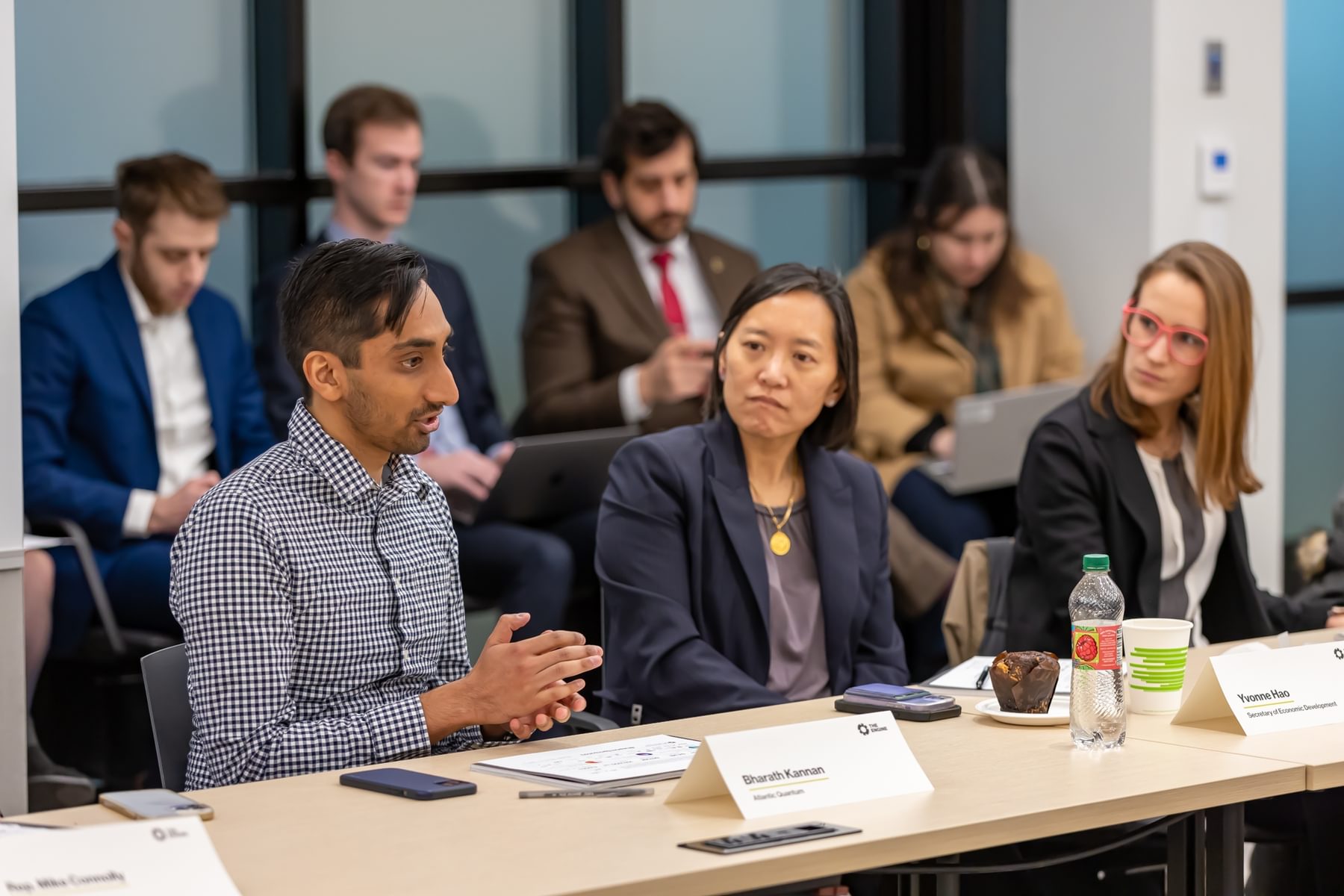 A panel discussion at The Engine.