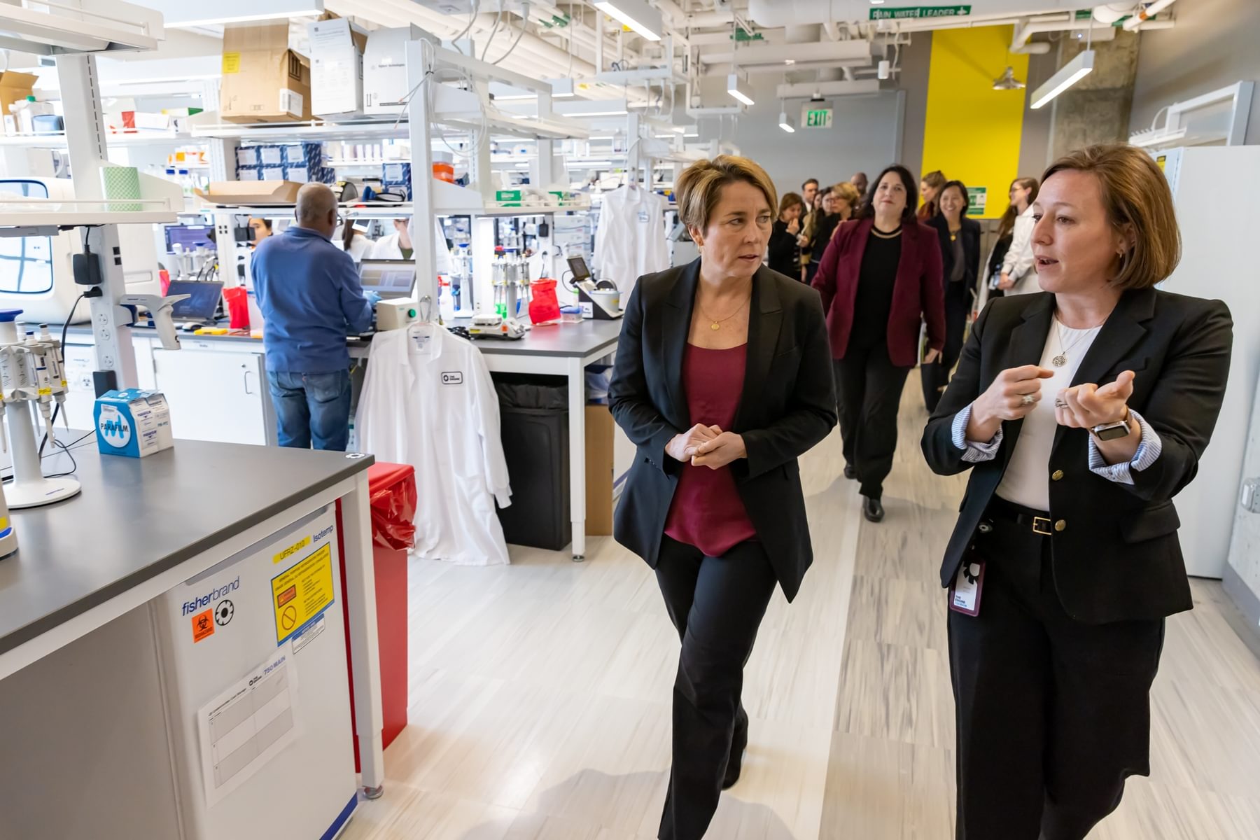 Massachusetts Governor Maura Healey takes a tour of The Engine with CEO Emily Knight.