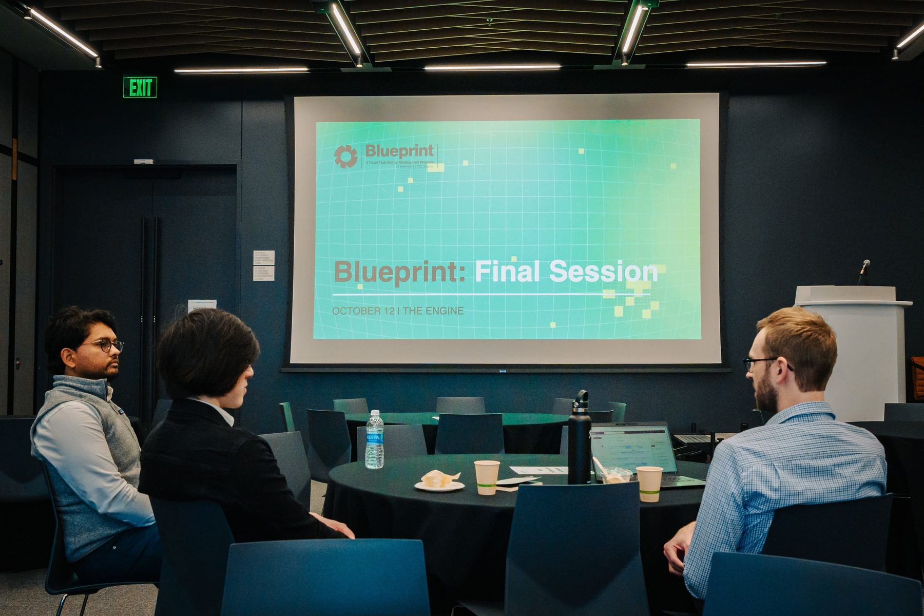 Blueprint participants sit for a presentation at the final session of the 2023 cohort.