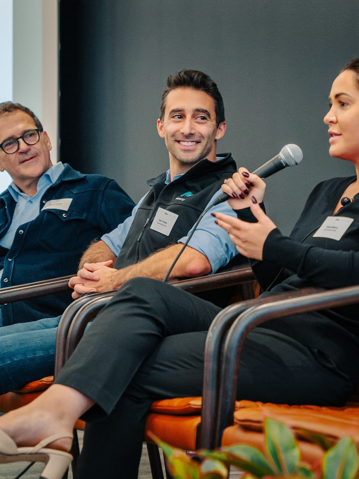 A panel of speakers talk during a Blueprint session.