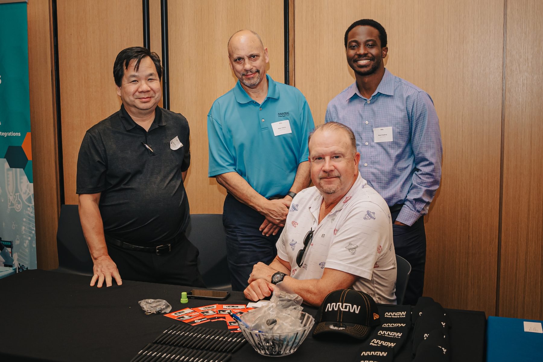 The Arrow Electronics team poses at their booth at The Engine's 2024 Spring Tough Tech Resource Expo.