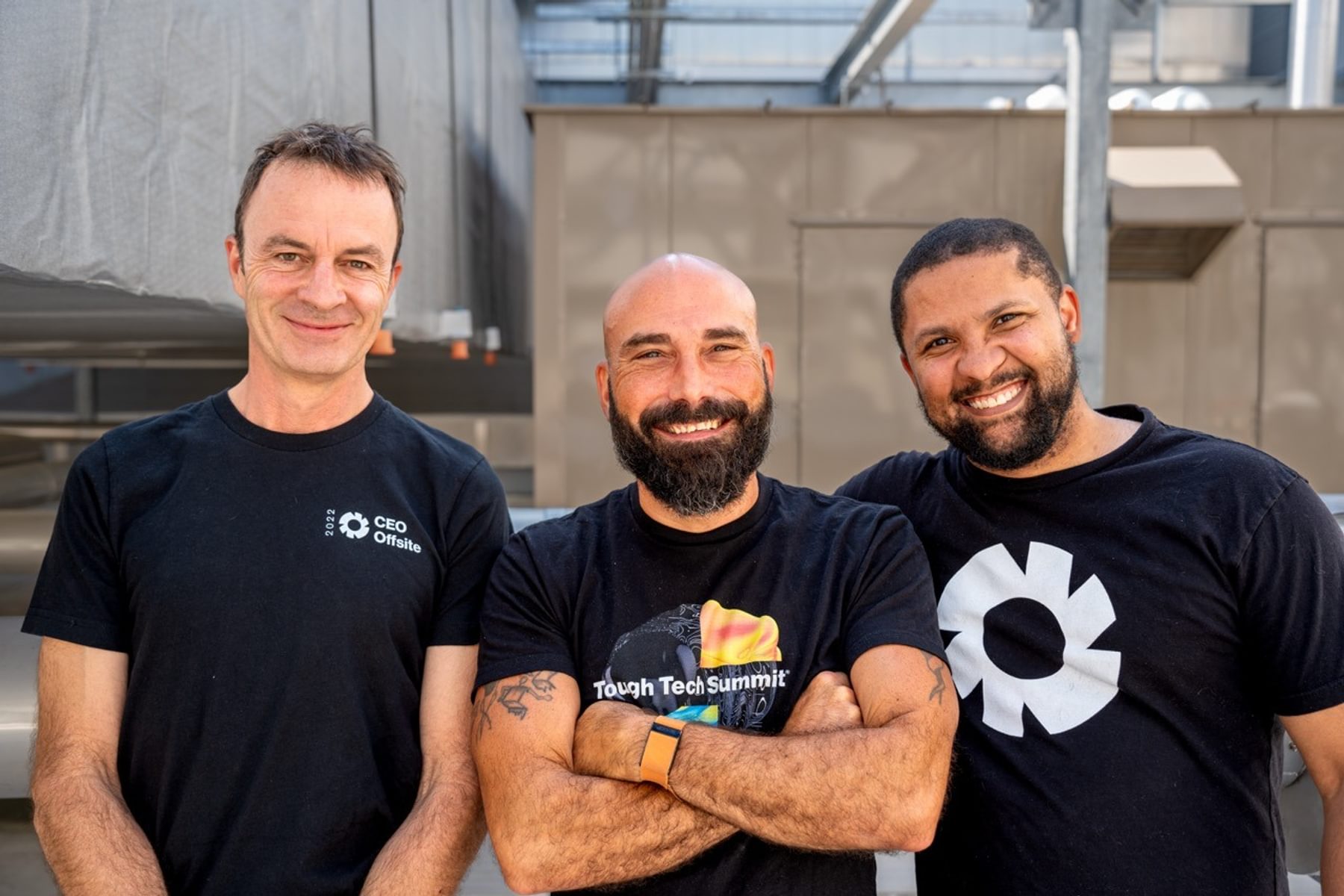 The Facility Management team at The Engine poses for a photo.